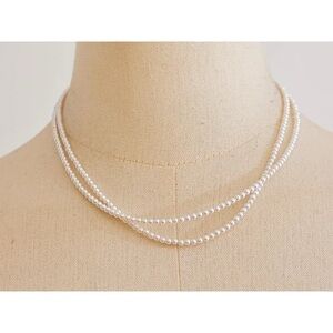 Double Layer Stacking Collar Necklace featuring Imitation Pearls